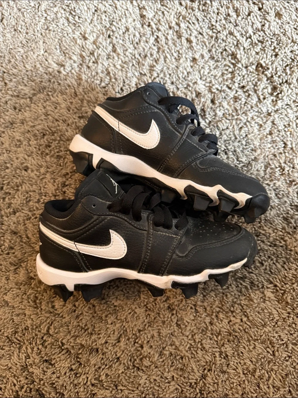 Nike Kids Black and White Cleats - Youth Athletic Sneakers